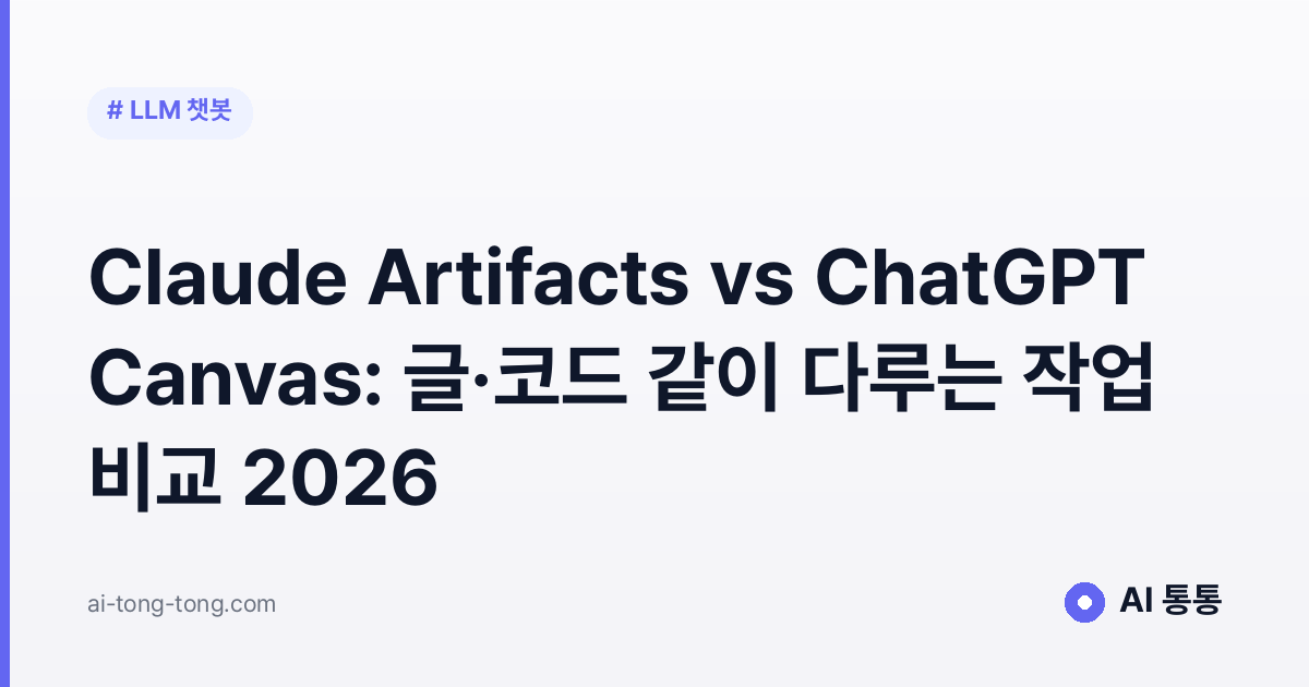 Claude Artifacts vs ChatGPT Canvas: 글·코드 같이 다루는 작업 비교 2026